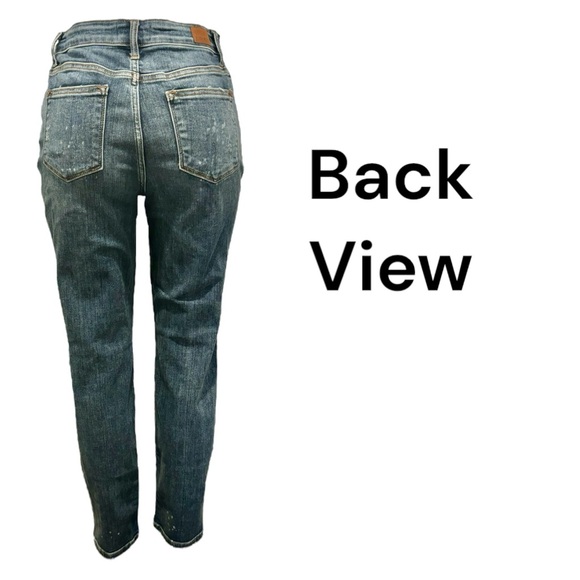 Judy Blue Boyfriend Fit High Rise Bleach Splatter 82346 Blue Jeans Women’s 07/28 - Picture 3 of 11